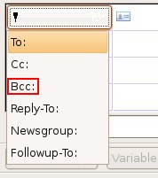 The bcc field in Thunderbird